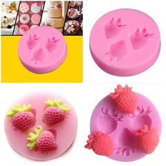 RKPM HOMES Fruit Shape Chocolate Mould | 3D DIY Fondant Silicone Mold | Baking Tools for Cake Chocolate Candy Ice Jelly Soap | Baking Moulds | for Cake Cupcake Topper Decoration (Strawberry Mold)