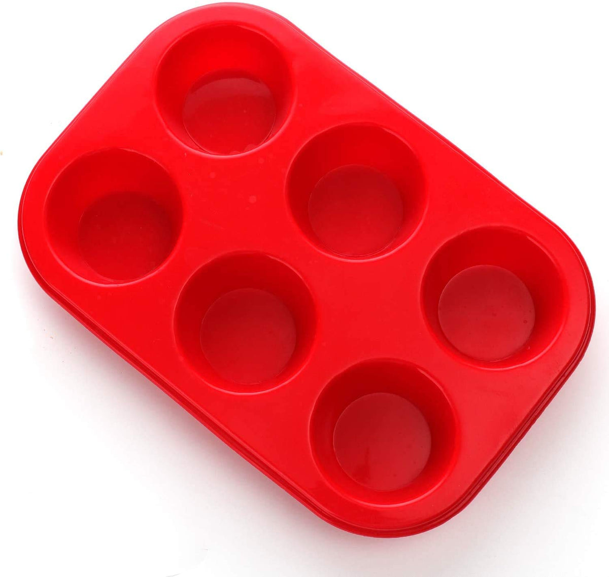 RKPM HOMES 6 Cup Muffin Silicone Tray, Non-Stick Muffin Tray, LFGB Approved Egg Muffin Pan, Food Grade Molds Pack of 1 Mold Size: 25 X 16.5 X 3.6 Cm,Each Cavity 7 X 3.2 Cm