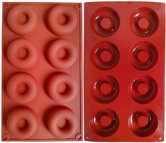 RKPM HOMES 8 Cavity Silicone Donut Pan Muffin Cups Cake Baking Ring Biscuit Mold