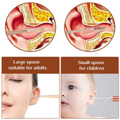 RKPM HOMES 7 Pcs Ear Cleansing Tool Set | Earwax Removal Kit | Stainless Steel Ear Curette and Spring Ear Buds Cleaner with a Cleaning Brush and Storage Box | Medical Grade | for Adult and Baby