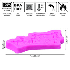 RKPM HOMES Happy Birthday Shape Chocolate Mould | Silicone 3D Caveat Font Candy Mold | Baking Tools for Cake Chocolate Candy Ice Jelly Soap Pudding | Cake Baking Moulds | Bakeware Molds | Multicolor
