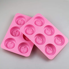 RKPM HOMES 6 Cavities Silicone Soap Molds, Homemade Soap Making Chocolate Baking Molds (6 Cavity Honey Bee Round Shape Mold)
