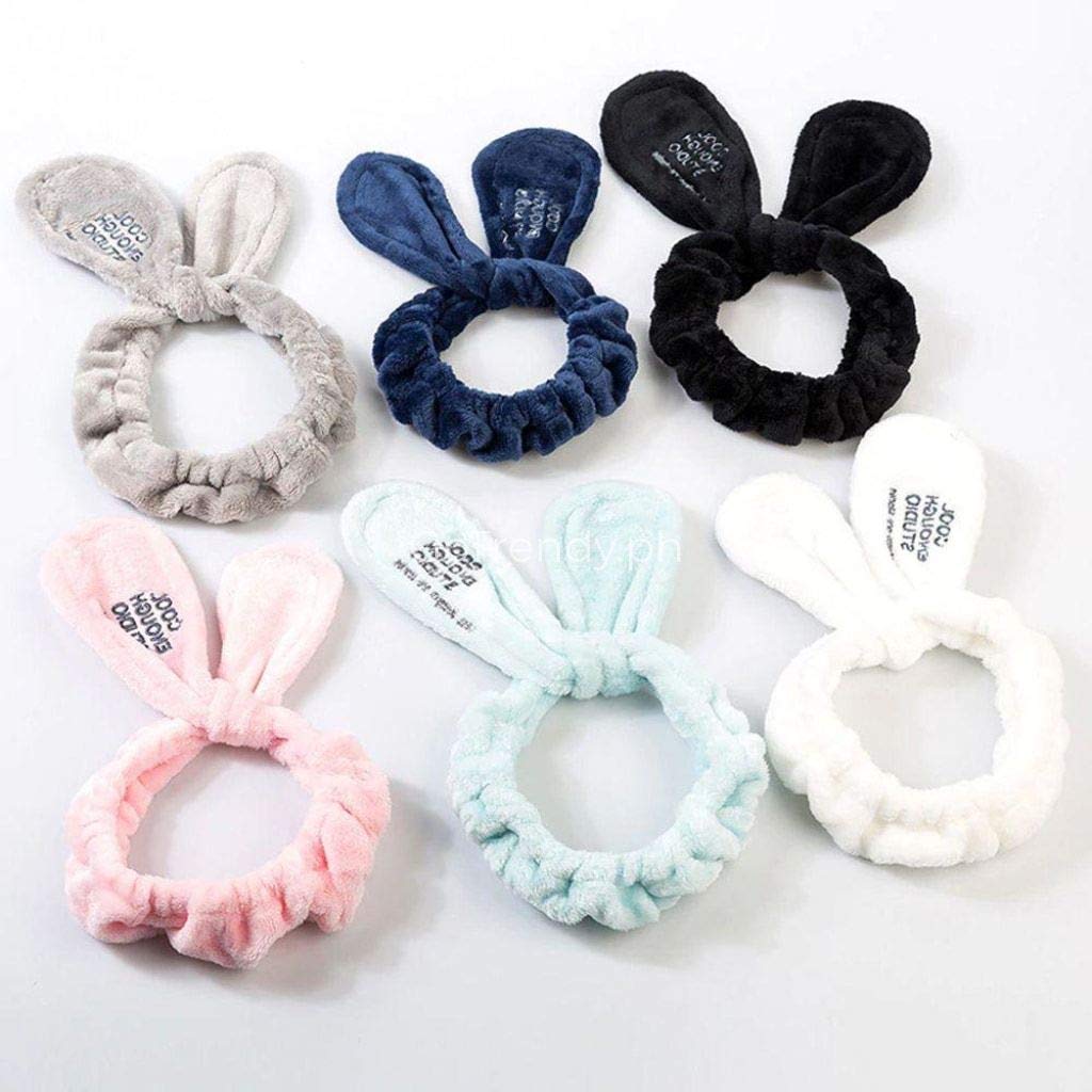 RKPM Cotton Hair Band Wash Face Bath Spa Makeup Wrap Rabbit Ears Headband Soft Elastic for Girls (Multicolor)