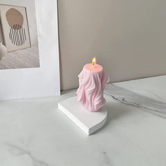 RKPM HOMES Carved Wavy Candle Mold I 3D Rotating Spiral Twisted Striped Geometric Irregular Silicone Mould I for DIY Handmade Ornament Chocolate, Cake, Aromatherapy, Soap, Resin Art Craft (Small)