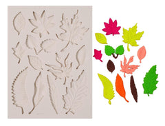 RKPM HOMES Chocolate Mold I 3D Fondant Flower & Leaves Shape Rectangle Silicone Baking Mould Tray I for Handmade DIY Jelly Cakes Dessert Candy Pastry Polymer Clay Muffin Cupcake Décor (Maple Leaf)