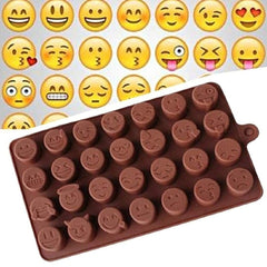 RKPM HOMES Smiley face Chocolate Mould | Silicone Candy Mold | Baking Tools for Cake Chocolate Candy Ice Jelly | Cake Baking Moulds | Bakeware Molds | Brown – 28 Cavity