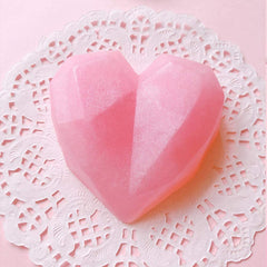 RKPM HOMES Diamond Heart Silicone Mold for Chocolate, 6 Cavities Non-Stick Easy Release Heart Shaped Silicone Mold Tray for Ice Cream, Mousse Cake Baking, Desserts, Candy (6 Cavity Diamond)