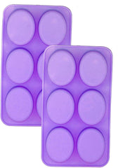 RKPM HOMES 6 Cavities Silicone Soap Molds, Homemade Soap Making Chocolate Baking Molds (6 Oval Soap Bar Mold)