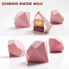 RKPM HOMES Love Chocolate Mould Tray I 3D Diamond Heart Shape Silicone Baking Mold I for Handmade DIY Jelly Mousse Cake Dessert Candy Gum Paste Pastry Polymer Clay Gummy Muffin Cupcake Décor - 6Cavity