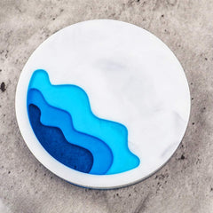 RKPM HOMES Coaster Molds I Silicone Irregular Multilayer Ocean Terraced Landscape UV Epoxy Resin Casting Tray I for DIY Cups Mats Art Crafts Jewelry Storage Box Ring Trinket Container Home Decoration