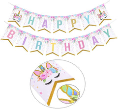 RKPM HOMES Cross-Border Unicorn Birthday Decoration Flag Happy Birthday Letter Unicorn Banner