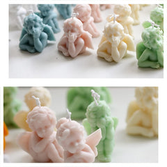 RKPM HOMES Multi-Style Angel Candle Mold I 3D Cupid Baby Angel Shape Silicone Epoxy Mould I for DIY Handmade Ornament Chocolate, Cake Décor, Aromatherapy, Soap, Resin Art Craft Making - 1 Cavity (C)