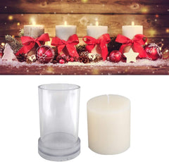 RKPM HOMES Cylindrical Pillar Candle Mold I Simple Flat Colum Acrylic Candlestick Wax Mould I for DIY Handmade Cake Décor, Aromatherapy, Candles Making Home Wedding Dinner Party Decoration (6X7.5 CM)