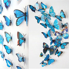 RKPM HOMES 3D Butterfly Wall Stickers Blue 12 Pcs (Magnetic)