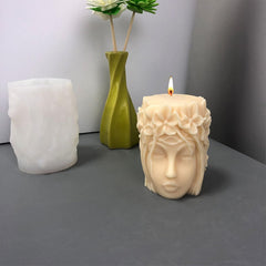 RKPM HOMES Garland Girl Head Candle Mold I 3D Female Avatar Silicone Sculpture Mould I for Handmade Ornament Aromatherapy Soap Soy Wax Resin Casting Art Craft Making Gifts Home Office Decoration