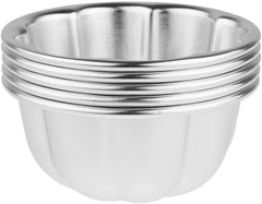 RKPM HOMES 5Pcs Flower Shape Egg Tart Molds Nonstick Aluminum Alloy Pudding Pan Cupcake Muffin Cups DIY Cake Tartlets Baking Tool Silver SS