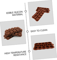 RKPM HOMES Chocolate Mould I 3D Fondant Cat Claw Bone Shape Silicone Baking Mold Tray I for Handmade DIY Jelly Cakes Dessert Candy Pastry Polymer Clay Muffin Cupcake Decoration Tool I Brown - 14Cavity