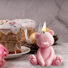 RKPM HOMES Fat Sitting Bear Shape Candle Mold I 3D Fondant Cute Cartoon Silicone Epoxy Casting Mould I for DIY Handmade Ornament Chocolate Cake Décor Aromatherapy Soap Resin Art Craft Home Decoration