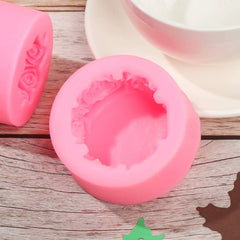 3D Candle Mold, Cylindrical Flower Silicone Mold, Used to Make Beeswax Candles, Soap, Bathroom Bombs, Crayons, Handmade Soap. (Rose Garland)