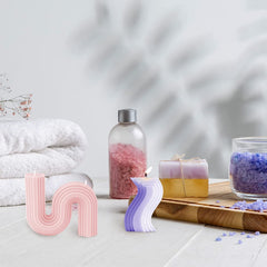 RKPM HOMES Geometric Shape Candle Mold I 3D Abstract Architectural Line Wave Silicone Epoxy Mould I for Handmade Ornament Aromatherapy, Soap, Resin Casting, Art Craft Making (Candle-I)