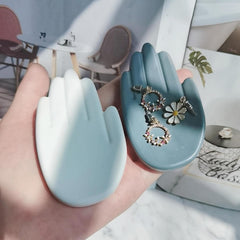 RKPM HOMES Box Resin Molds I Concrete Hand Palm Shape Casting Silicone Epoxy Candlestick Tray I for DIY Handmade Soap Dish Art Crafts Jewelry Storage Box Ring Trinket Container Home Table Decorations