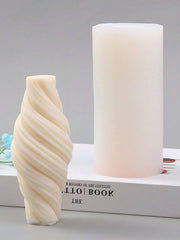 RKPM HOMES Spiral Column Candle Mold I 3D Geometric Striped Pillar Silicone Epoxy Mould I for DIY Handmade Ornament, Cake Décor, Aromatherapy, Soap, Resin Art Craft Making, Home Decoration (Short)