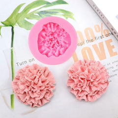 RKPM HOMES Carnation Flower Chocolate Mold I 3D Fondant Round Rose Flowers Silicone Scented Cupcake Mould I for DIY Handmade Cake Décor Candy Donut Polymer Clay Soap Resin Candle Art Crafts (C)