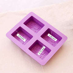 RKPM HOMES® 4 Cavities Rectangle Life Tree Silicone Soap Mold DIY Craft Art Cake Mold Handmade Silicone Molds for Soap Candle (Random Color)