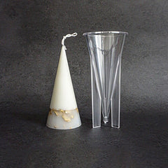 RKPM HOMES Cone Shaped Candle Mold I 3D Conical Pillar Acrylic Candlestick Wax Mould I Modern Creative Shape Molds I for DIY Handmade Ornament Cake Décor Aromatherapy Art Craft Making (Plain)