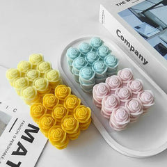 RKPM HOMES Candle Mold I 3D Fondant Rubik Cube Silicone Wax Epoxy Mould I Succulent Molds for DIY Handmade Chocolate, Cake Décor, Aromatherapy, Soap Resin Art Craft Home Decoration (Rose Rubik)