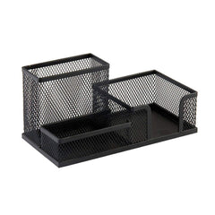 RKPM Pan Stand Office Supplies Desk Organizer Mesh Collection Pen Holder, 3 Compartments Black