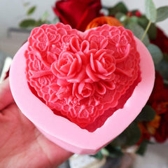 RKPM HOMES Soaps Molds | Silicone Heart Flower Shape Mould | Handmade Sharp Edges Soap Making Forms | 3D Moulds for Cake Chocolate Candy Ice Jelly Brownie Dessert - 1 Cavity