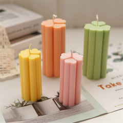 RKPM HOMES Candle Mold I 3D Fondant Four Leaf Clover Cylinder Pillar Silicone Epoxy Mould I for Handmade Ornament Aromatherapy Soap, Resin Casting, Art Craft Making - 1 Cavity