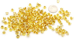 RKPM HOMES Grommet Eyelet Hole Rivets, Set of 100 | 3MM Hole Round Metal Self-Backing Eyelet | for Leather Craft DIY Scrapbooking Shoes Belts Clothes Fashion Practical Accessories (Gold)