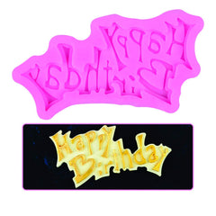 RKPM HOMES Happy Birthday Shape Chocolate Mould | Silicone 3D Caveat Font Candy Mold | Baking Tools for Cake Chocolate Candy Ice Jelly Soap Pudding | Cake Baking Moulds | Bakeware Molds | Multicolor