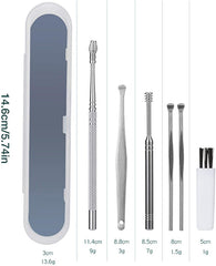 RKPM HOMES 6 Pieces Earwax Removal Kit with Brush and Storage Box | Stainless Steel Ear Cleaning Machine | Ear Curette Safety Cleaner | Medical Grade | for Adult and Baby