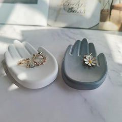 RKPM HOMES Box Resin Molds I Concrete Hand Palm Shape Casting Silicone Epoxy Candlestick Tray I for DIY Handmade Soap Dish Art Crafts Jewelry Storage Box Ring Trinket Container Home Table Decorations