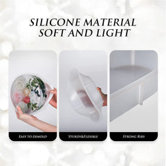 RKPM HOMES Large Resin Molds I Deep Casting Silicone Crystal Epoxy Bookends Mould I Flowers Preservation, Office Home Decoration, Desktop Organizer, DIY Home Décor, Art Craft (Round Shape)