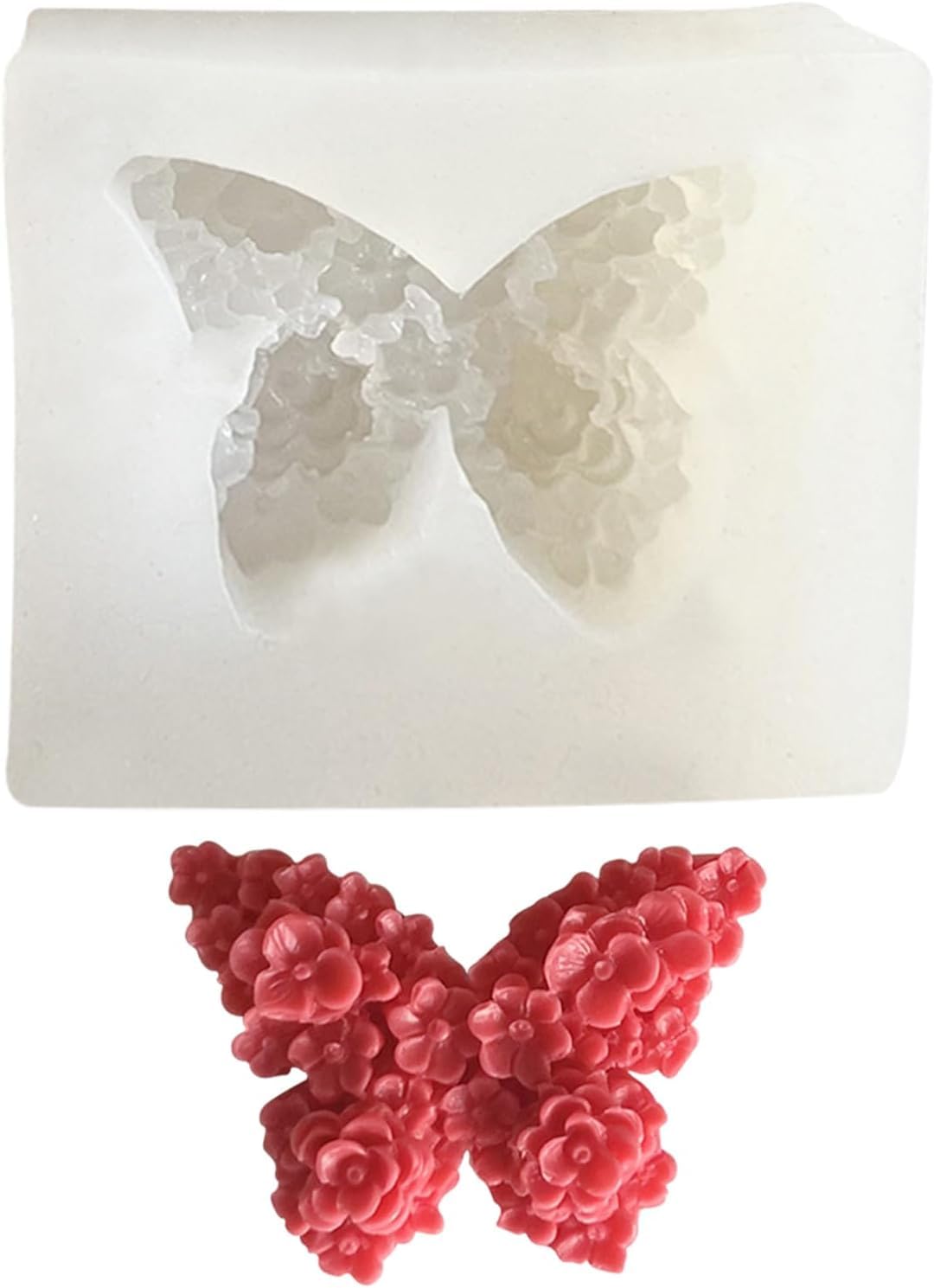 RKPM HOMES Butterfly Flower Shape Candle Mold I 3D Fondant Casting Silicone Epoxy Mould I for DIY Handmade Ornament Chocolate Cake Décor Aromatherapy Soap Resin Art Craft Making Home Party Decoration