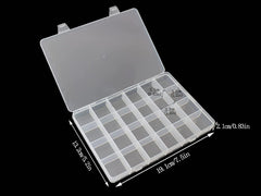 RKPM HOMES 24 Grid Storage Containers Box | Plastic Multipurpose Box with Adjustable Dividers | for Medicine Pills, Jewelry, Pins, Screws, Cosmetics, Stationery Items – Transparent (Pack of 3)