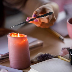 RKPM HOMES Stainless Steel Candle Wick Dipper I Wick Twist Hook I for Putting Out Extinguish Candle Wicks Flame Safely I Candle Accessories – Black