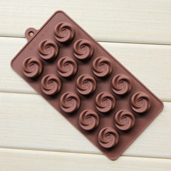 RKPM HOMES Rose Shape Chocolate Mould | Silicone Candy Mold | Baking Tools for Cake Chocolate Candy Ice Jelly | Cake Baking Moulds | Bakeware Molds | Brown – 15 Cavity