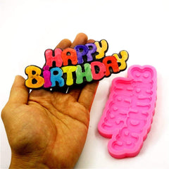RKPM HOMES Happy Birthday Shape Chocolate Mould | Silicone 3D Candy Mold | Baking Tools for Cake Chocolate Candy Ice Jelly Soap Pudding | Cake Baking Moulds | Bakeware Molds | Multicolor