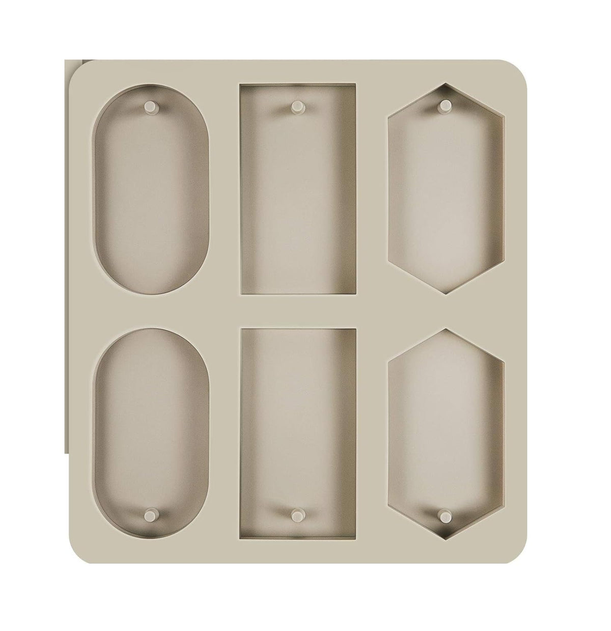 RKPM HOMES Aromatherapy Wax Mold I Silicone Fondant Mould with Hanging Hole I Dried Flowers Resin Soap Clay Craft Jewelry Making Molds DIY Pendant Bookmark Necklace I Grey - 6 Cavity (3 Different)