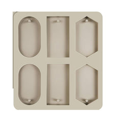 RKPM HOMES Aromatherapy Wax Mold I Silicone Fondant Mould with Hanging Hole I Dried Flowers Resin Soap Clay Craft Jewelry Making Molds DIY Pendant Bookmark Necklace I Grey - 6 Cavity (3 Different)