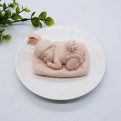RKPM HOMES Sleeping Baby with a Pillow Design Fondant Mold I 3D Newborn Christening Silicone Mould I for DIY Handmade Cake Décor Polymer Clay Candy Cookies Muffin Soap Resin Wax Candle Making (Thin)