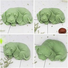 RKPM HOMES Cute Sleeping Puppy Shape Candle Mold I 3D Fondant Dog Animal Silicone Scented Mould I for DIY Handmade Ornament Cake Décor Aromatherapy Soap Resin Art Craft Making Home Desktop Decoration
