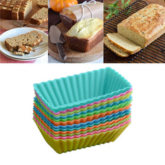 RKPM HOMES Paper Cake Cup Liners | Silicone Baking Cups | Muffin Cupcake Cases | Microwave or Oven Tray Safe | for Handmade Soap, Biscuit, Chocolate, Muffins, Jelly (Rectangle Shape, 6 Pcs)