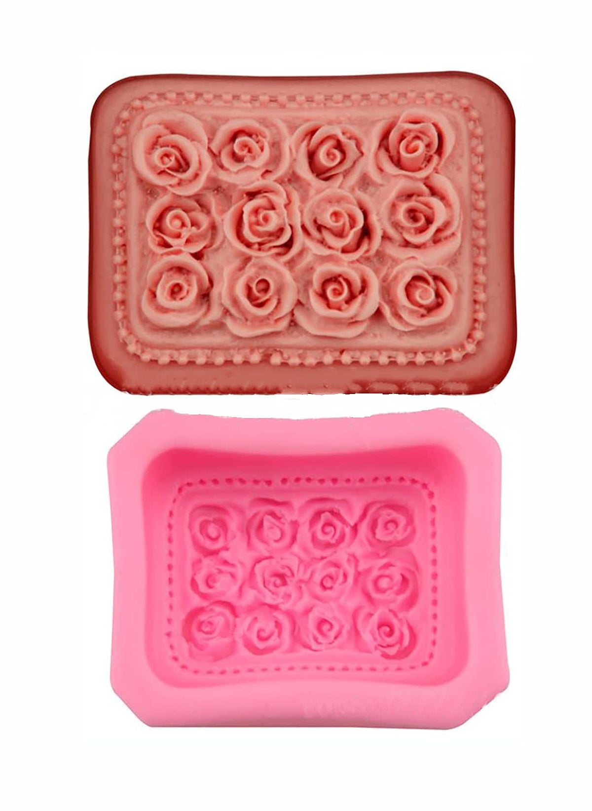 RKPM HOMES 12 Rose Soap Mold, Craft Art Rose Silicone Soap Mould, Love Rose Craft Molds DIY Handmade Soap Molds