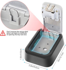 RKPM HOMES Key Storage Lock Box, 4-Digit Combination Lock Box, Wall Mounted Metal Key Safe, Resettable Code (Black)